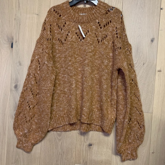 Madewell Pointelle Bubble Sleeve Pullover Sweater - Picture 3 of 8